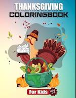 Thanksgiving Coloring Book For Kids Ages 4-8