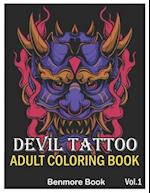 Devil Tattoo Adult Coloring Book