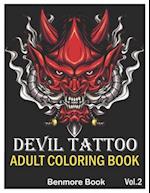 Devil Tattoo Adult Coloring Book