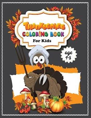 thanksgiving Coloring Book For Kids Ages 4-8