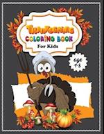 thanksgiving Coloring Book For Kids Ages 4-8