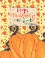 Happy Thanksgiving Coloring Book For Adults