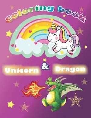 Dragon and Unicorn Coloring Book