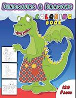 Dinosaur and Dragon Coloring Book