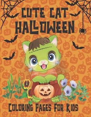 Få Cute Cat Halloween Coloring Pages For Kids af Wahiba Coloring Book