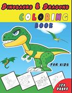 Dinosaur and Dragon Coloring Book for kids