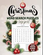 80 christmas word search puzzle for Kids ages 6-8 Larg print Volume 4