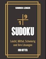 Sudoku-Ledger - Leicht, Mittel, Schwierig und ihre Lösungen