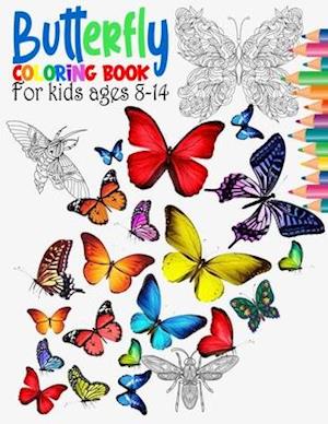 Butterfly coloring book for kids ages 8-14