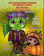 Frankenstein Meets Pumpkin Girl My Besties Adult Coloring Book