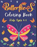 Butterflies Coloring Book Kids Ages 4-8