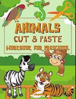 Animals Cut & Paste Workbook for Preschool