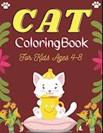 CAT Coloring Book For Kids Ages 4-8