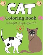 CAT Coloring Book For Kids Boys Ages 4-8