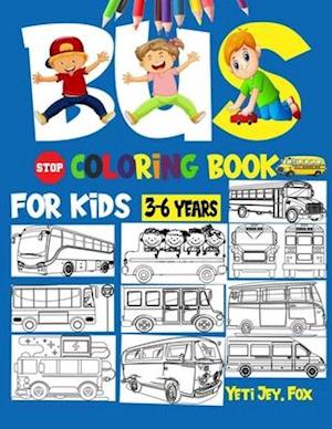 Bus coloring book for kids 3-6