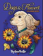 Dogs and Flowers Coloring Book