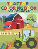 Tractor Coloring Book For Kids Ages 4-8