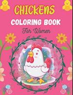 CHICKENS Coloring Book For Women