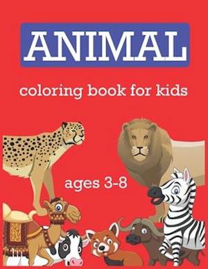 animal coloring book for kids ages 3-8