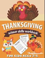 Thanksgiving Scissor Skills Workbook for Kids Ages 3-5