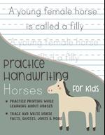 Practice Handwriting Horses for Kids