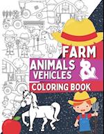 Farm Animals & Vehicles Coloring Book