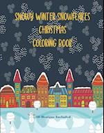 Snowy Winter Snowflakes Christmas Coloring Book 50 Designs Included