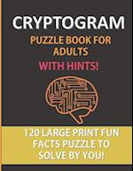 Cryptogram Puzzle Book For Adults With Hints