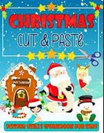 Christmas Cut & Paste - Scissor Skills Workbook For Kids