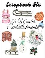 Scrapbook Kit - 78 Winter Embellishments