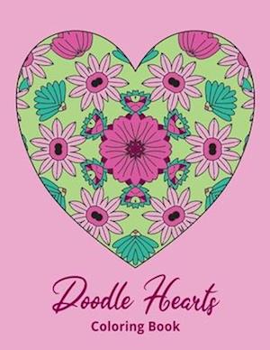 Doodle Hearts Coloring Book: Stress relieving coloring pages