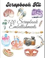 Scrapbook Kit - 120 Scrapbook Embellishments