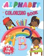 Alphabet Coloring Book For Girls: Alphabet coloring book for kids ages 2-4. Toddler ABC coloring book. 