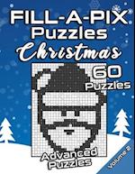 FILL-A-PIX Puzzles Christmas: Advanced Logic Grid Puzzles for Adults and Kids | Fun Mosaic Brain Tease for Holiday Season 