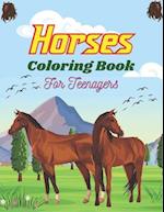 Horses Coloring Book For Teenagers