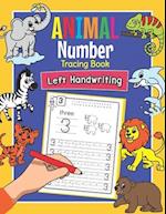 Animal Number Tracing Book Left Handwriting