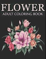 Flower adult coloring book