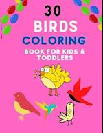 30 birds coloring book for kids & toddlers