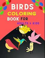 Birds coloring book for adults & kids