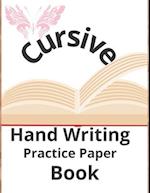 cursive hand writing practice paper book