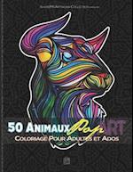 50 Animaux Pop Art Coloriage pour Adultes et Ados