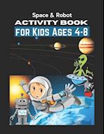 Space & Robot Activity Book for Kids Ages 4-8