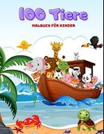 100 Tiere - Malbuch Für Kinder