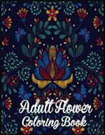 Adult Flower Coloring Book: Adult Coloring Book with beautiful realistic flowers, bouquets, floral designs, sunflowers, roses, leaves, butterfly, spri