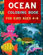 Ocean coloring book for kids ages 4-8