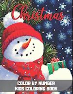 Christmas Color By Number Kids Coloring Book