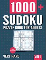 Sudoku Puzzle Book for Adults: 1000+ Very Hard Sudoku Puzzles with Solutions - Vol. 1 