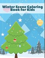 Winter Scene Coloring Book for Kids