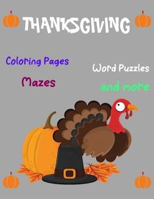 Thanksgiving, Coloring-Pages, Word Puzzles, Mazes, and more