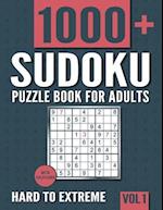 Sudoku Puzzle Book for Adults: 1000+ Hard to Extreme Sudoku Puzzles with Solutions - Vol. 1 
